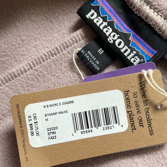 PATAGONIA WOMEN’S MICRO D FLEECE JOGGERS IN STINGRAY MAUVE SZ XL - Picture 8 of 11